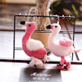 Miniatyrbilde 5 av 8: Cartoon Flamingo Doll Nøkkelringer Flamingo Plysj Myk Utstoppet Ani D