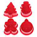 Miniatyrbilde 1 av 8: 4 stk/sett julekjeks kjeksform 3d cookie stempel ter di