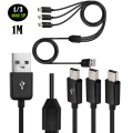 Miniatyrbillede 4 af 7: 1M 3 i 1 USB A han 1 til 3 USB 5pin mini usb dataoplader Y Sp