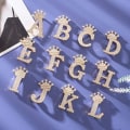 Miniatyrbillede 3 af 8: Fashion Crown 26 begyndelsesbogstaver A til Z Crystal Rhinestone Broo Silver-D