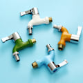 Miniatyrbilde 6 av 8: 4 farger Kran 1/2" Hann Veggmontert Vaskehine Kran Balc Green