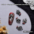 Miniatyrbilde 7 av 8: 10 stk Halloween Element Nail Diamond Menneskelig Hodeskalle Edderkopp Form D 14