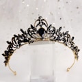 Pikkukuva 3 / 8: 1kpl Bride Retro Black Crystal Crown Queen Tiara A