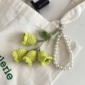Miniatyrbillede 7 af 8: 1 Stk blomst strikket nøglering nøglering kvinder hæklet uld blomst Yellow