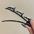 Miniatyrbild 4 av 5: Hårnål Side Bangs Clip Damer Flickor Fixed Shape Clip Kvinnor Hai Pink