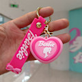 Miniatyrbild 1 av 8: Rosa Barbie Key Chain Pendant Love Key Ring Case Char 2