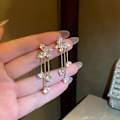 Miniatyrbild 3 av 5: n Shiny Rhinestone Pearl Tofs Drop örhängen för kvinnor Elegant