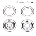 Miniatyrbillede 1 af 5: Sæt Snap Fasteners Kit Tool Metal Snap Buttons Ringe med Fast C
