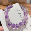 Miniatyrbilde 4 av 8: Kvinners Cracked Quartz Crystal Beaded Runde Glassperler Stretch A3