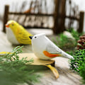Miniatyrbild 4 av 8: Trä Robin fågelfigur liten fågelstaty Konst Handgjord snidning A4