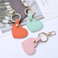 Miniatyrbillede 3 af 8: Læder hjerte nøglering Fashion læder hjerte form nøglering taske Orange