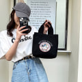 Miniatyrbild 6 av 8: Ny Canvas Cartoon e Dam Shopping Bag Dam Fritid Enkel Black