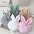 Miniatyrbilde 4 av 8: Kawaii Ears Pompom nøkkelring myk fluffy pels Nøkkelringveske P Gray