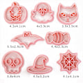 Miniatyrbilde 6 av 8: 8 stk Halloween kakeformsett Gresskar trykkbar kakeform B