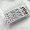 Miniatyrbillede 4 af 8: Transparent Flip Bomuldsvat Opbevaringsboks Makeup Organizer Multi White