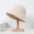Miniatyrbild 1 av 8: Hatt Vinter Dammode Hår Päls Hatt Bucket Cap Fisherman's White