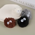 Miniatyrbilde 2 av 5: Svart liten brikett plysj nøkkelring anheng bag e jente smykker Black