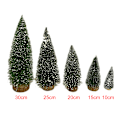 Miniatyrbilde 7 av 7: Mini Juletre Pine Flocking Stained White Cedar Desktop 10CM