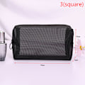 Miniatyrbillede 1 af 5: Mesh Makeup Case Organizer Opbevaringspose Lynlås Toiletartikler Rejse 3(square)