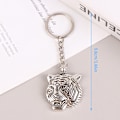 Miniatyrbillede 1 af 8: Dobbeltsidet Tiger Head nøglering dyrestatue vedhæng nøglering C