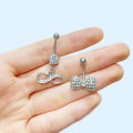 Miniatyrbilde 6 av 8: Hjerte krystall anheng navle ring for kvinner navle Piercin A5