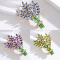 Miniatyrbilde 4 av 8: Mote Krystall Lavendel Brosjer Pins Dameklær Smykker P C