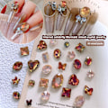 Miniatyrbild 3 av 8: 30 st 3D glänsande platt botten inläggningar strass Nail Art Decorati C