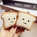 Pikkukuva 4 / 8: Toast Bread Avaimenperä Cartoon Pehmo Doll Riipus avaimenperä Char