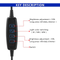 Miniatyrbilde 4 av 8: 1,5M USB 5V LED Trefarget dimming Fargebryter Kabeldimmer 4-K white