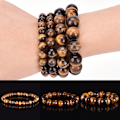 Miniatyrbilde 2 av 8: Tiger Eye Stone Lucky Bless Beads Menn Kvinne Smykker 8mm