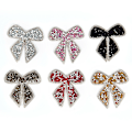Miniatyrbillede 5 af 8: Rhinestones Bow Broderet Patch Stryn på syning Crystal Appliq Pink