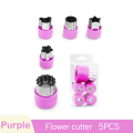 Miniatyrbilde 1 av 8: Grønnsaksfrukt ter Rustfritt stål Blomster Tegneserie Shape Mold 5pcs-Purple