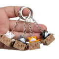 Miniatyrbilde 2 av 8: Creative e Little Cat Box nøkkelring for kvinner menn nøkkelring bag C Gray