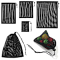 Miniatyrbilde 2 av 8: Svart Hvit Holdbar Mesh Snøring Bag Oppbevaringspose Multi Pur A3