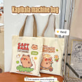 Pikkukuva 2 / 8: e Kapibala Canvas Laukku Capybara Suuren kapasiteetin ostoskassi Shou A1