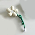 Miniatyrbilde 1 av 8: DIY Blomster Brosje Tilbehør Veske Anheng Lapel Pin Merker Broo Apricot