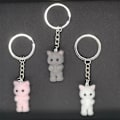 Miniatyrbilde 3 av 8: Flocking Kitten Bear nøkkelring Resin Cat Phone Pendant Bear Keyr A3