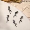 Miniatyrbilde 1 av 8: 10 STK 3D Rose Nail Art Ornament Legering Nail Art Charms DIY Retro N