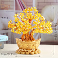 Pikkukuva 5 / 6: Lucky Money Tree Kultaharkko Crystal Fortune Ornament Wealth Or