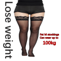 Miniatyrbild 2 av 5: Stor storlek Damstrumpor Spets Knästrumpa Stor Plus Size Sexig Th Black