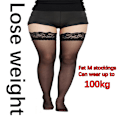 Miniatyrbillede 2 af 5: Large Size Dame Strømper Blonde Knæ Sok Big Plus Size Sexet Th Black