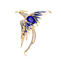 Miniatyrbillede 1 af 5: Krystalemalje Phoenix Fuglebrocher Dyrepind til Kvinder Mænd B Blue