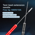 Miniatyrbilde 1 av 7: 1 par Universal Multimeter Test Probe Spissen Testledning Forlengelse Black