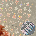 Miniatyrbild 1 av 6: Julklappsstickers för naglar med snäckskal och ljus - Nagelkonstdekoration