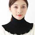 Miniatyrbilde 4 av 8: Kvinner strikket krage skjerf Varm Turtleneck Neck Warmer Detacha Wine red