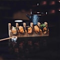 Miniatyrbild 2 av 8: 1 st Sushi-ställ Trä  hållare Träplatta Kök Stativ Sashimi A3