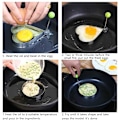Miniatyrbillede 8 af 8: Rustfrit stål 5 stk. Stegeæg Pandekage Omelet Form Stegeæg Silver
