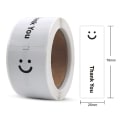 Miniatyrbilde 1 av 8: 120 stk/rull Smilende ansikt Svart og hvit takk rektangulær A1