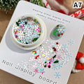 Miniatyrbild 8 av 8: Juldekorationsspetsar Snöflingor Naglar Paljetter Nagelkonst Glitter A16