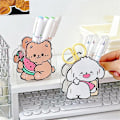 Miniatyrbillede 7 af 8: Creative Cartoon Acryl Pen Container Desktop smykker Organiser A3